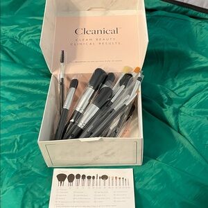 EVER Cleanical Professional Makeup Brush Set - Black and Silver NIB